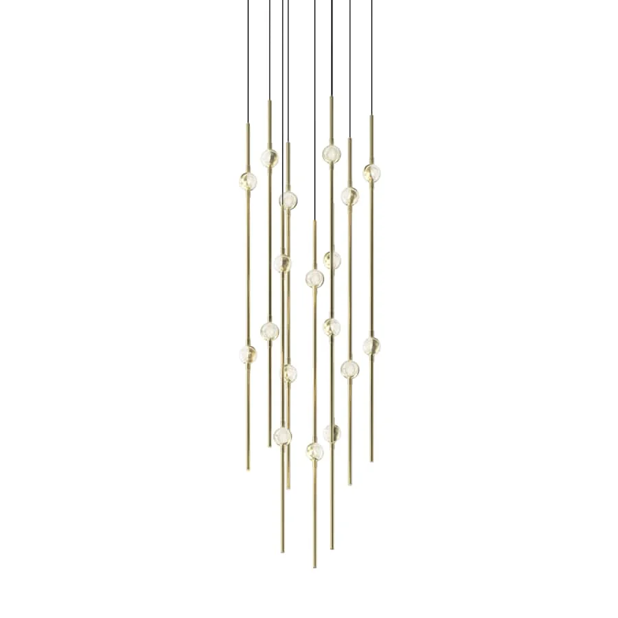 Sonneman Constellation 12" Wide LED Multi Light Pendant with Clear Faceted Acrylic Shades and 120" Cable - 3000K - Image 1