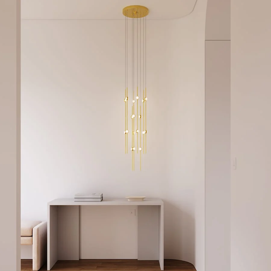 Sonneman Constellation 12" Wide LED Multi Light Pendant with White Optical Acrylic Shades and 240" Cable - 2700K - Image 3