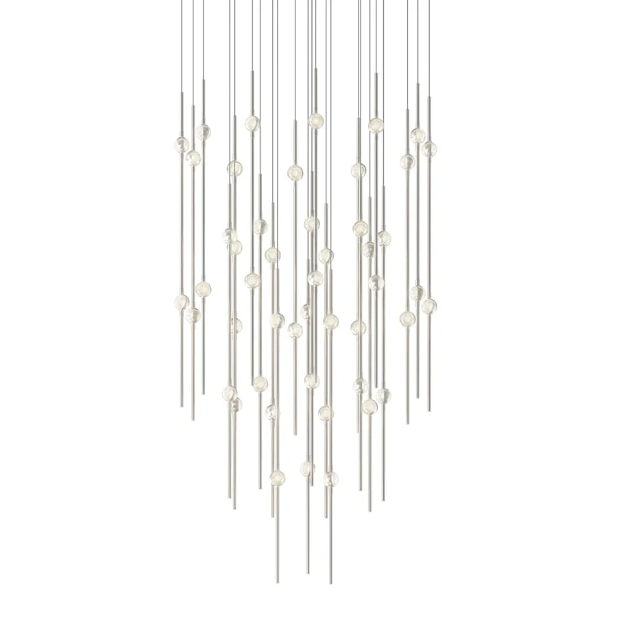 Sonneman Constellation 25" Wide LED Multi Light Pendant with Clear Faceted Acrylic Shades and 120" Cable - 3000K - Image 1
