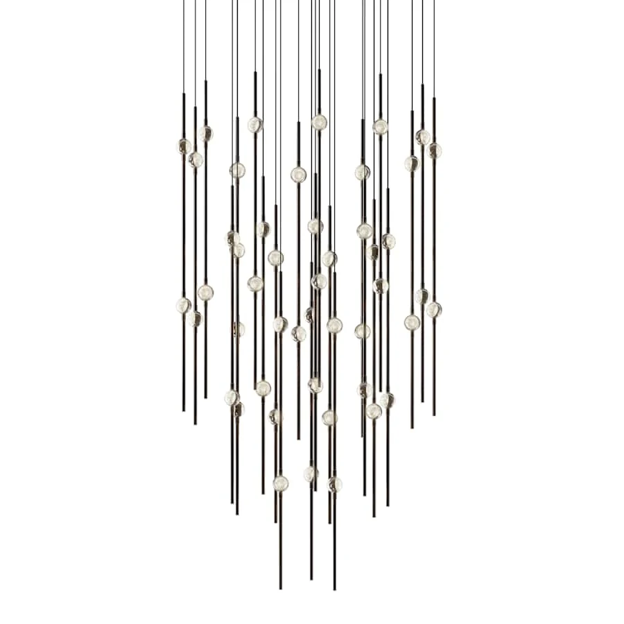 Sonneman Constellation 25" Wide LED Multi Light Pendant with Clear Faceted Acrylic Shades and 120" Cable - 2200K - Image 1