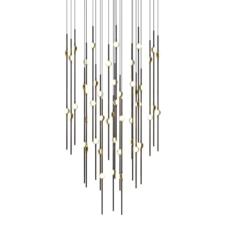 Sonneman Constellation 25" Wide LED Multi Light Pendant with White Optical Acrylic Shades and 240" Cable - 2200K - Image 1
