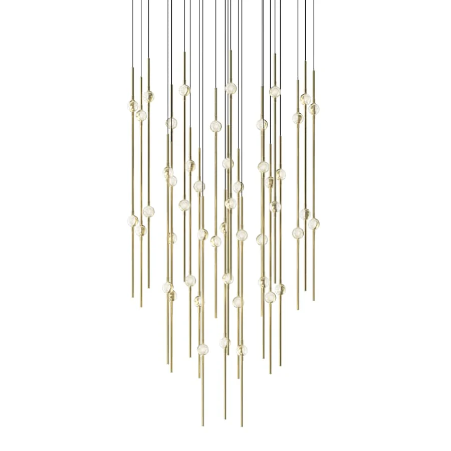 Sonneman Constellation 25" Wide LED Multi Light Pendant with Clear Faceted Acrylic Shades and 240" Cable - 2700K - Image 1