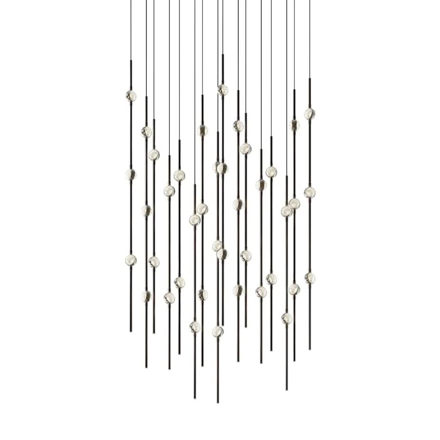 Sonneman Constellation 22" Wide LED Multi Light Pendant with Clear Faceted Acrylic Shades and 120" Cable - 2700K - Image 1