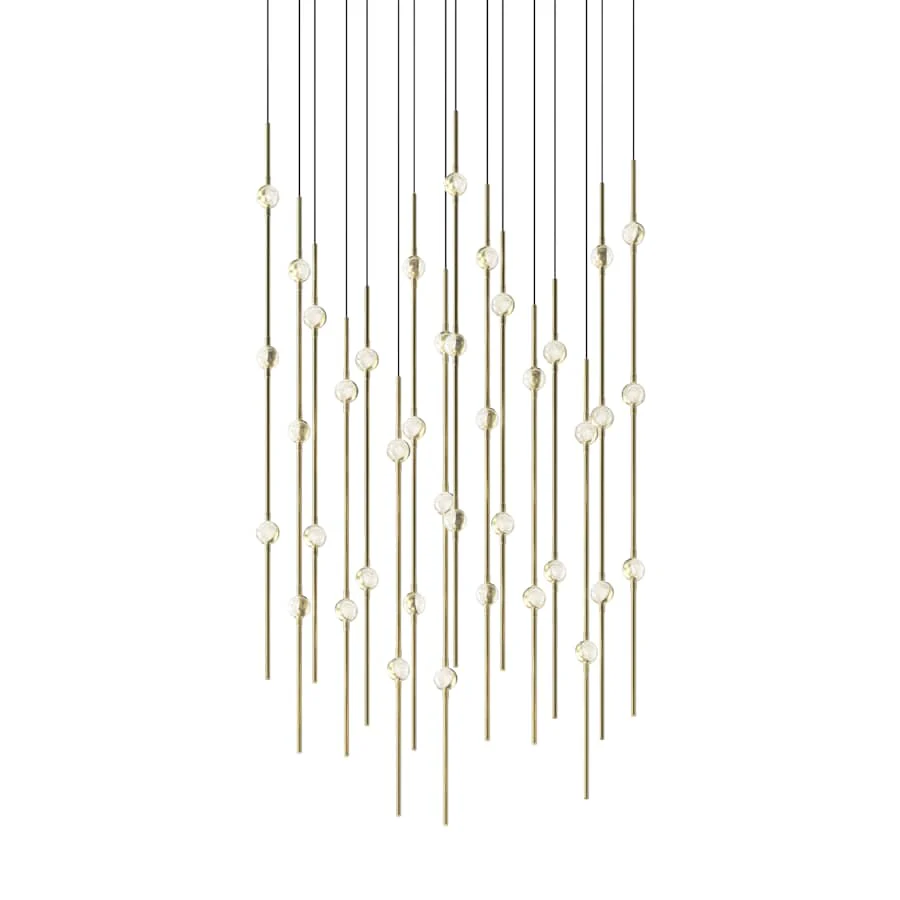 Sonneman Constellation 22" Wide LED Multi Light Pendant with Clear Faceted Acrylic Shades and 240" Cable - 2700K - Image 1