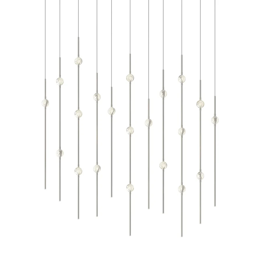 Sonneman Constellation 36" Wide LED Linear Pendant with Clear Faceted Acrylic Shades and 120" Cable - 2700K - Image 1