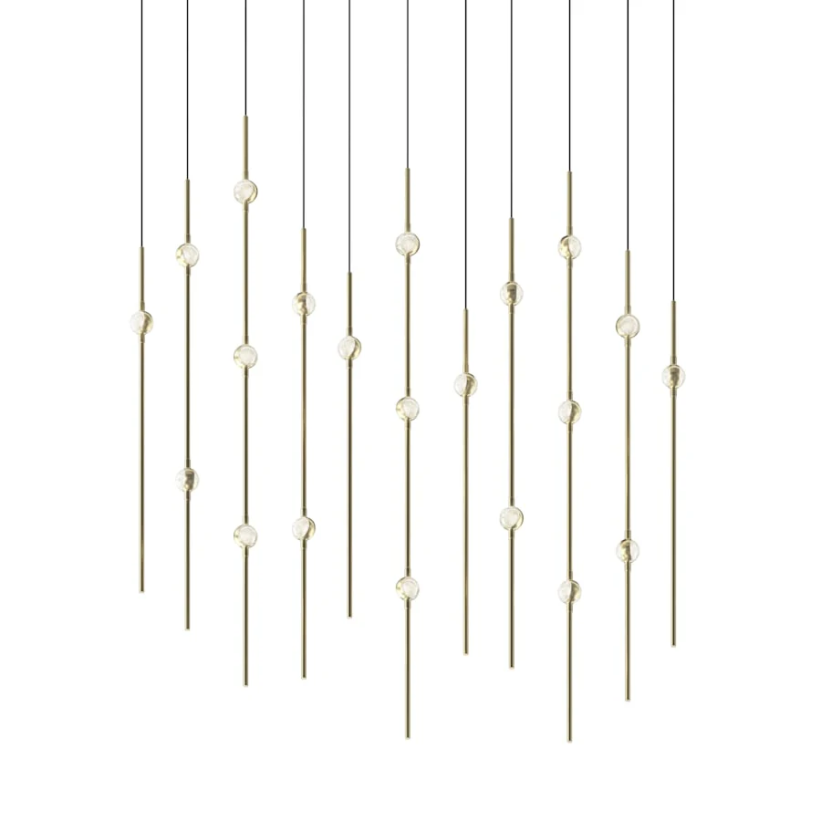 Sonneman Constellation 36" Wide LED Linear Pendant with Clear Faceted Acrylic Shades and 240" Cable - 3000K - Image 1