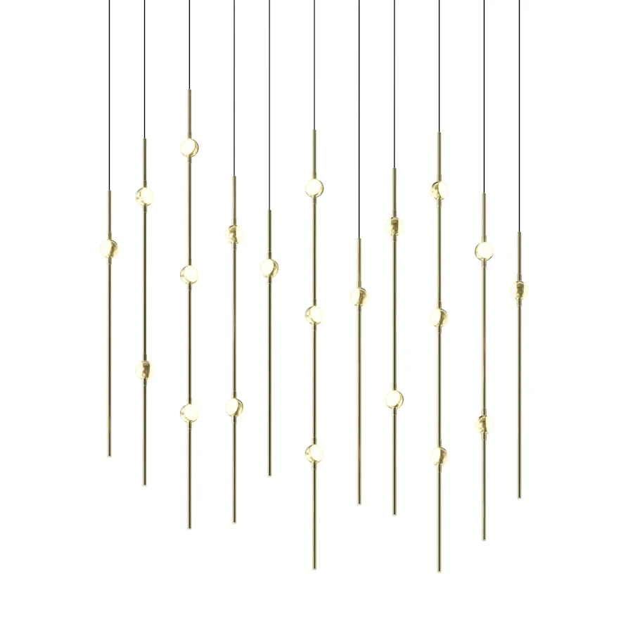 Sonneman Constellation 36" Wide LED Linear Pendant with White Optical Acrylic Shades and 240" Cable - 2700K - Image 1