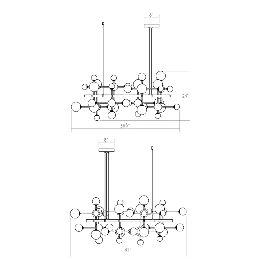 Sonneman Nebula 48 Light 61" Wide LED Abstract Chandelier - Image 3