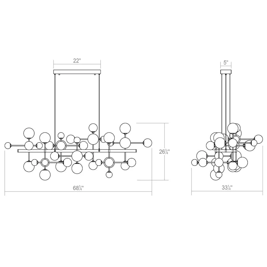 Sonneman Nebula 42 Light 69" Wide LED Abstract Chandelier - Image 3