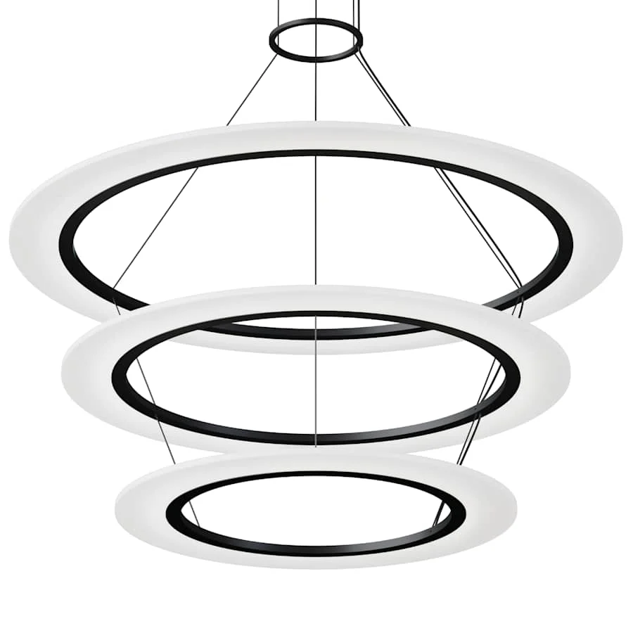 Sonneman Arctic Rings 3 Light 37" Wide LED Ring Chandelier - Image 3