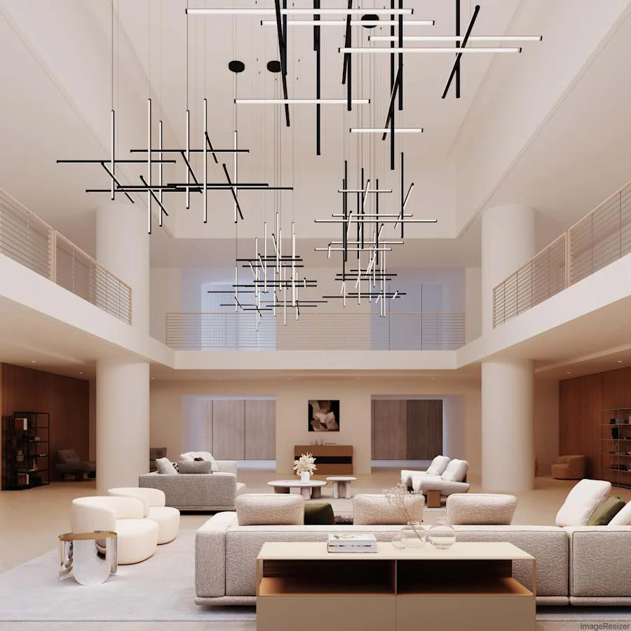 Sonneman Labyrinth 89" Wide LED Abstract Chandelier - Image 3