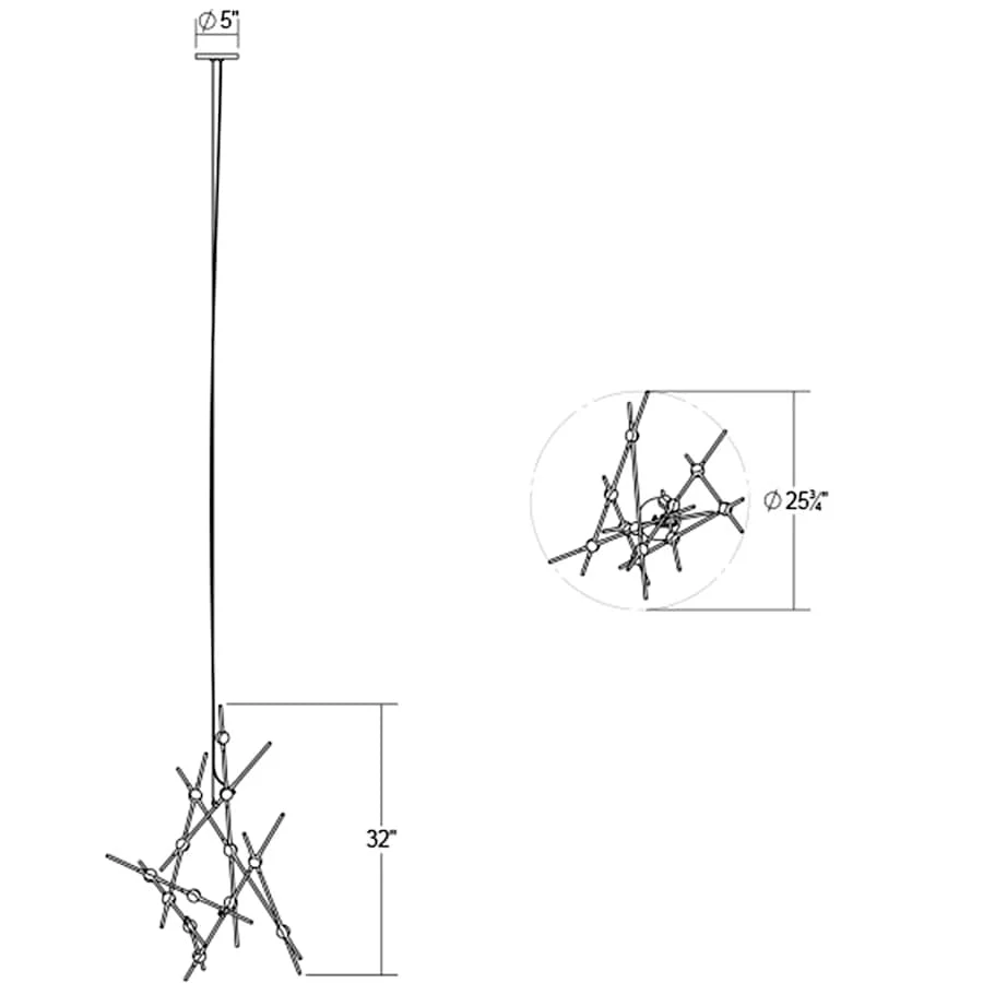Sonneman Constellation 26" Wide Abstract Chandelier - Image 3