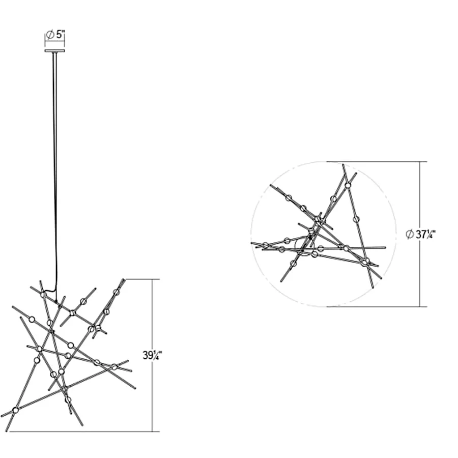 Sonneman Constellation 38" Wide Abstract Chandelier - Image 3