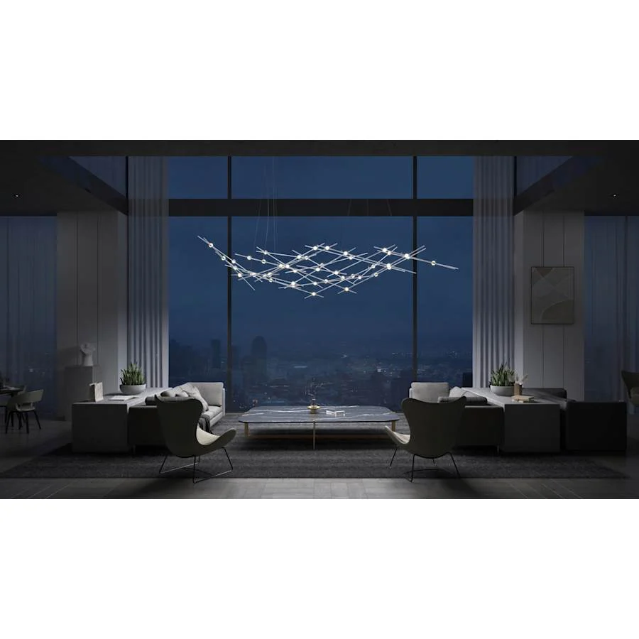 Sonneman Constellation Ursa Major 44 Light 93" Wide LED Abstract Chandelier with Clear Acrylic Shades - Image 2