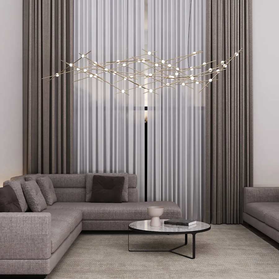Sonneman Constellation Ursa Major 44 Light 93" Wide LED Abstract Chandelier with White Acrylic Shades - Image 3