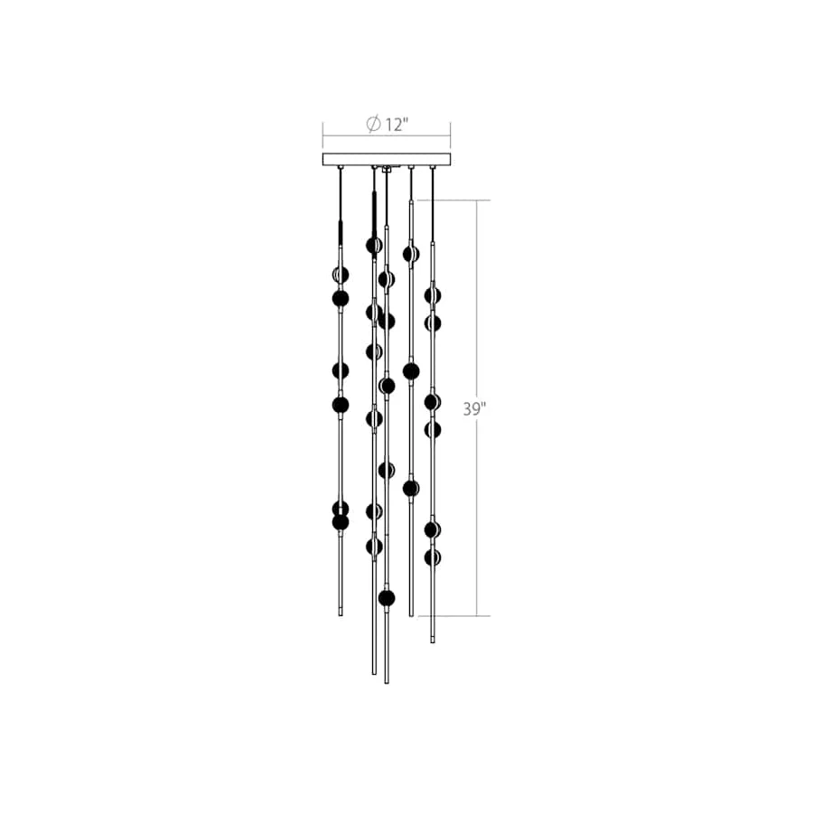 Sonneman Constellation Andromeda 8 Light 6" Wide LED Abstract Multi Light Pendant - Image 3