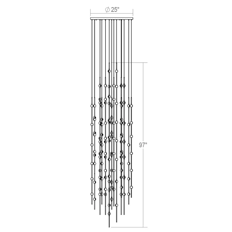 Sonneman Constellation 25" Wide Beaded Chandelier - Image 3