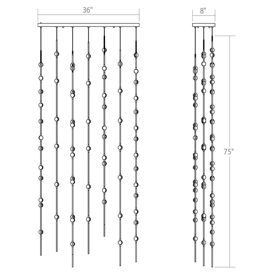 Sonneman Constellation 36" Wide Beaded Chandelier - Image 3