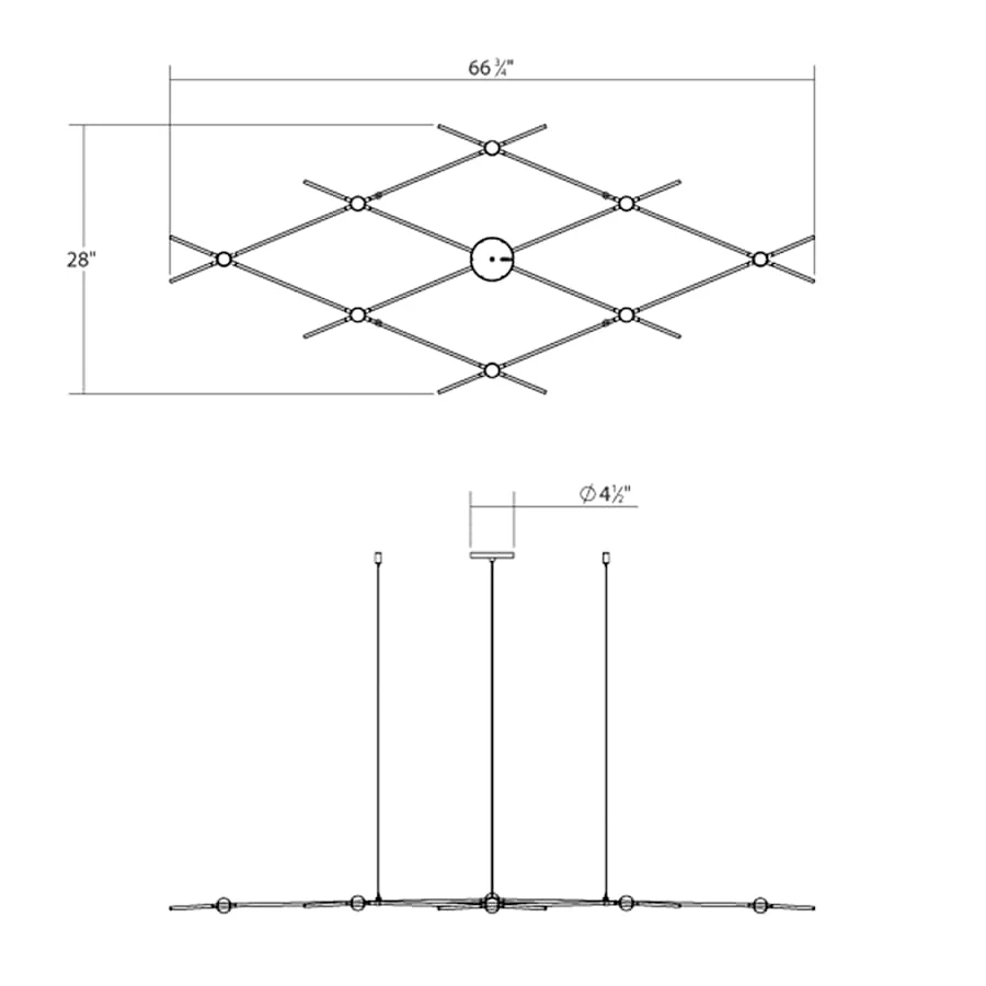 Sonneman Constellation Aquarius Minor 9 Light 67" Wide LED Chandelier - Image 3