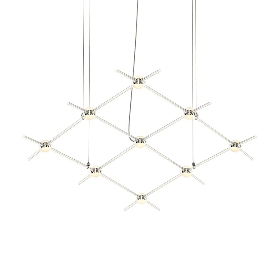 Sonneman Constellation Aquarius Minor 9 Light 67" Wide LED Chandelier with Optical Acrylic Shades - Image 1