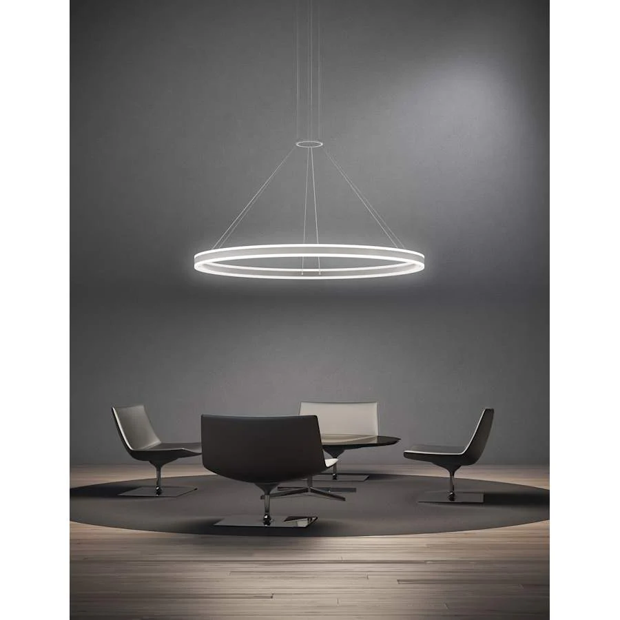 Sonneman Double Corona 24" Wide Integrated LED Ring Chandelier with Acrylic Shades - Image 2