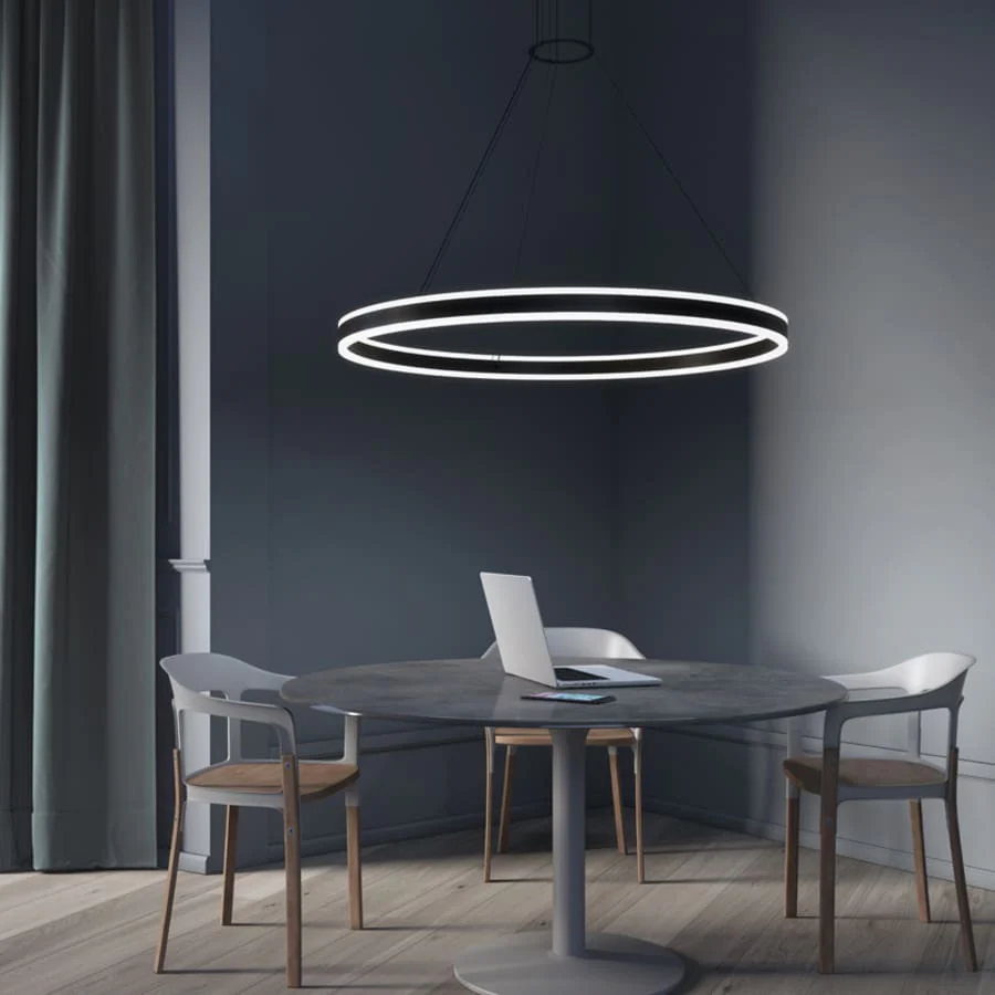 Sonneman Double Corona 48" Wide Integrated LED Ring Chandelier with Acrylic Shades - Image 3