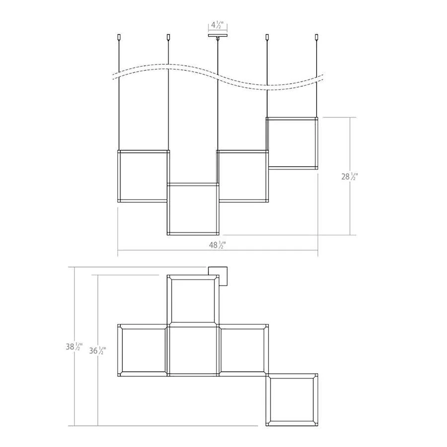 Sonneman Cubix 4 Light LED Pendant - Image 2