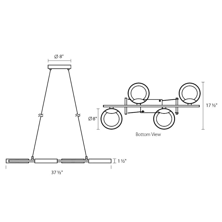 Sonneman Light Guide Ring 4 Light 37-1/2" Wide Full Sized Pendant - Image 2