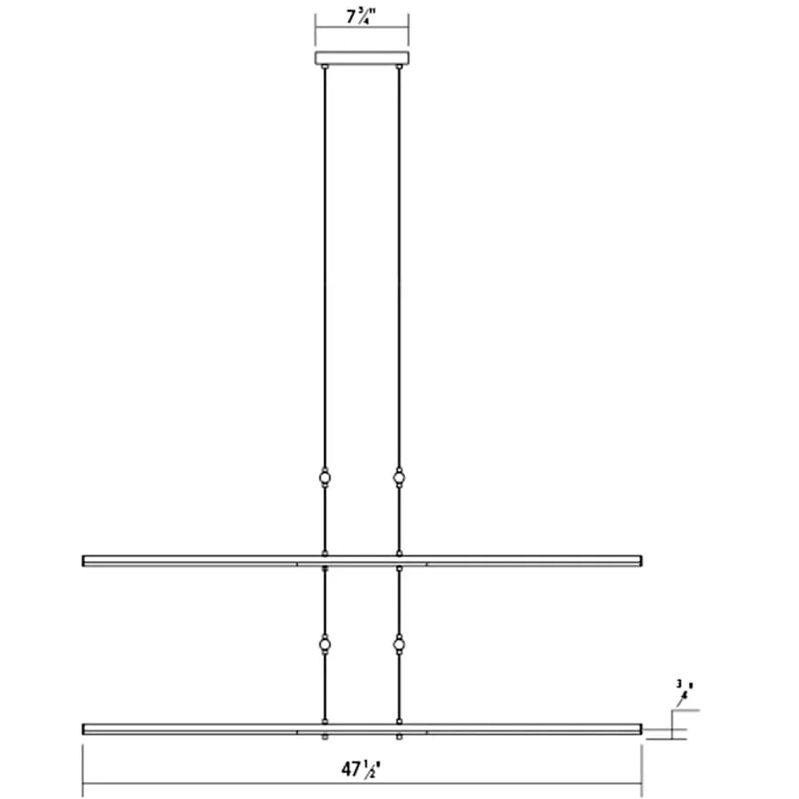 Sonneman Tik-Tak 47-1/2" Wide LED Four Tier Linear Chandelier with Optical Acrylic Shades - Image 2
