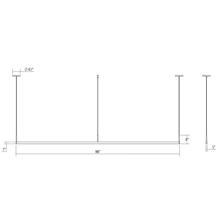 Sonneman Thin-Line 96" Wide Two Sided Integrated LED Suspension Linear Pendant - 3000K - Image 3