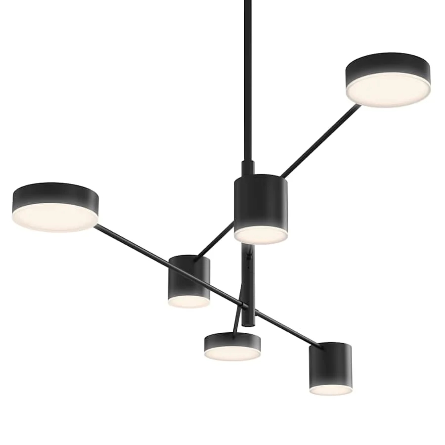 Sonneman Counterpoint 45" Wide Integrated LED Chandelier with Optical Acrylic Shades - Image 1