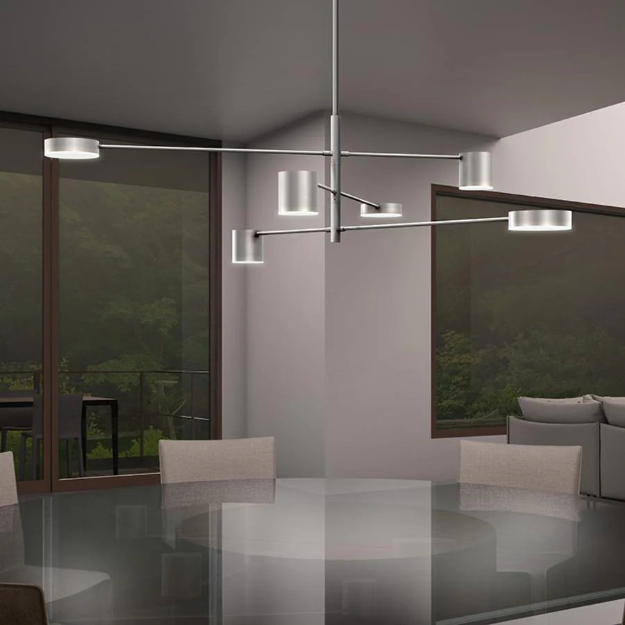 Sonneman Counterpoint 45" Wide Integrated LED Chandelier with Optical Acrylic Shades - Image 2