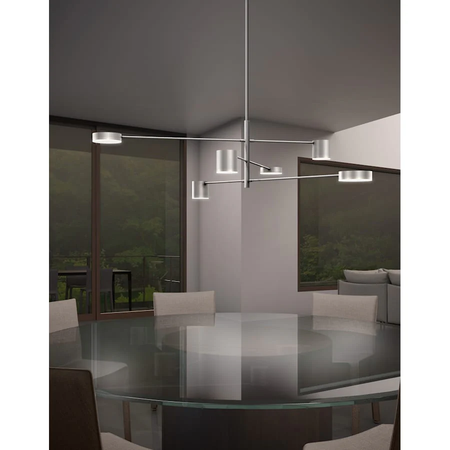 Sonneman Counterpoint 45" Wide Integrated LED Chandelier with Optical Acrylic Shades - Image 3