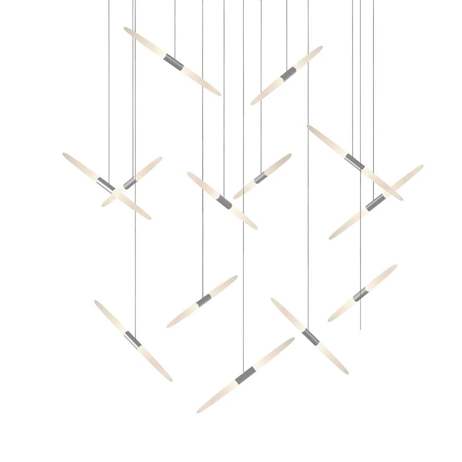Sonneman Ballet 13 Light 27″ Wide LED Abstract Multi Light Pendant with Flush Mounted Arms
