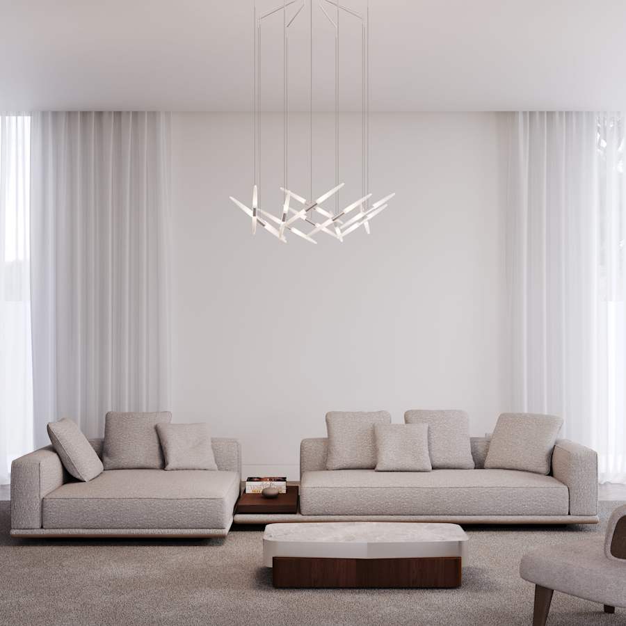 Sonneman Ballet 46" Wide 13 Light Chandelier - Image 2