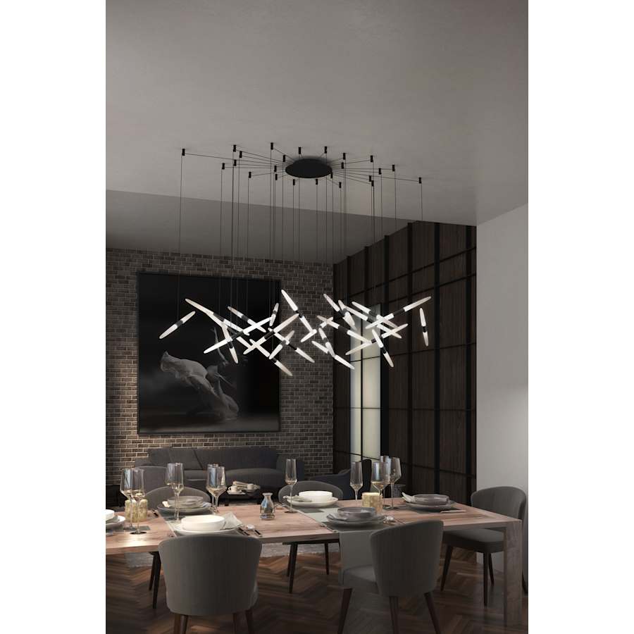 Sonneman Ballet 24 Light 49" Wide LED Abstract Multi Light Pendant with Flush Mounted Arms - Image 3