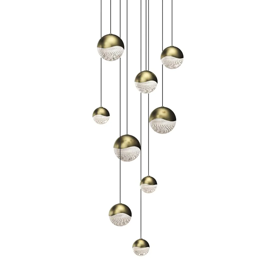 Sonneman Grapes 9 Light 14″ Wide LED Suspension Multi Light Pendant