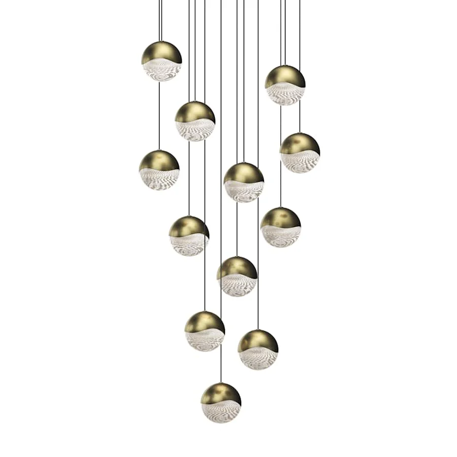 Sonneman Grapes 12 Light 17″ Wide LED Suspension Multi Light Pendant