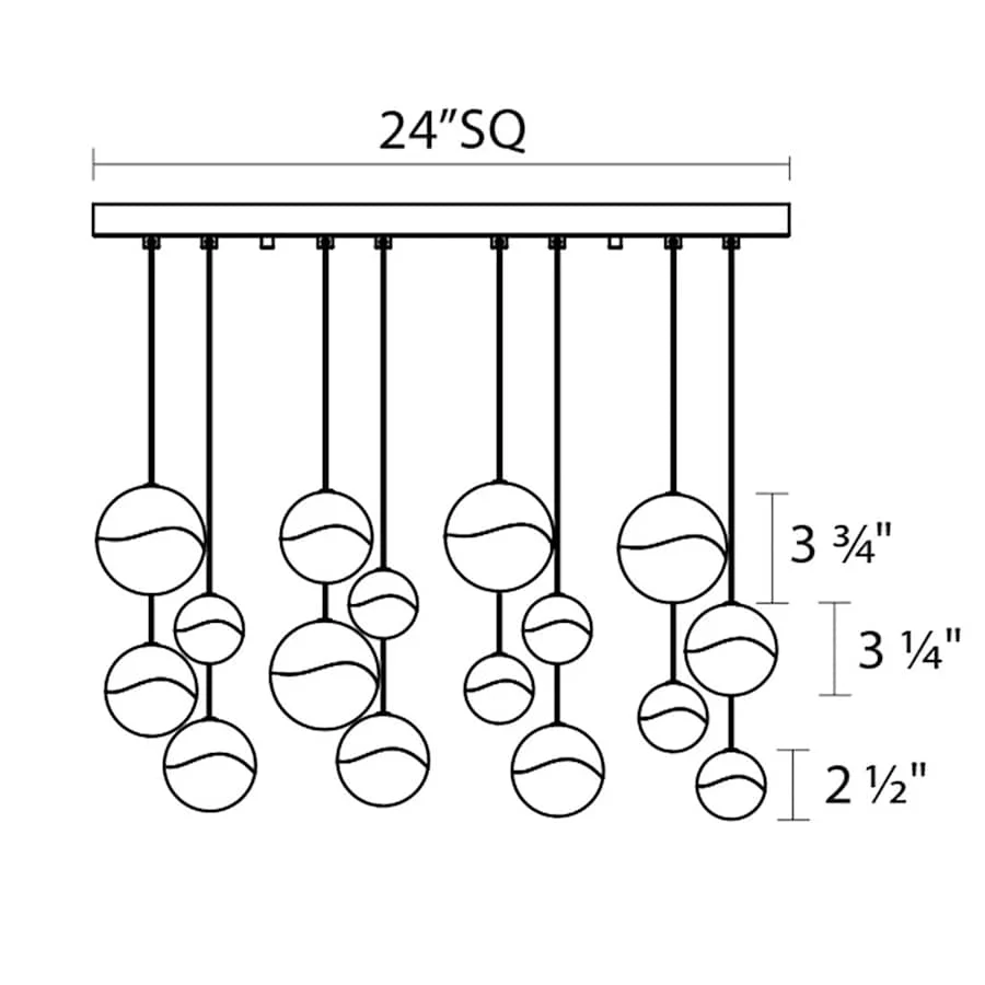 Sonneman Grapes 16 Light 24" Wide LED Suspension Multi Light Pendant - Image 2