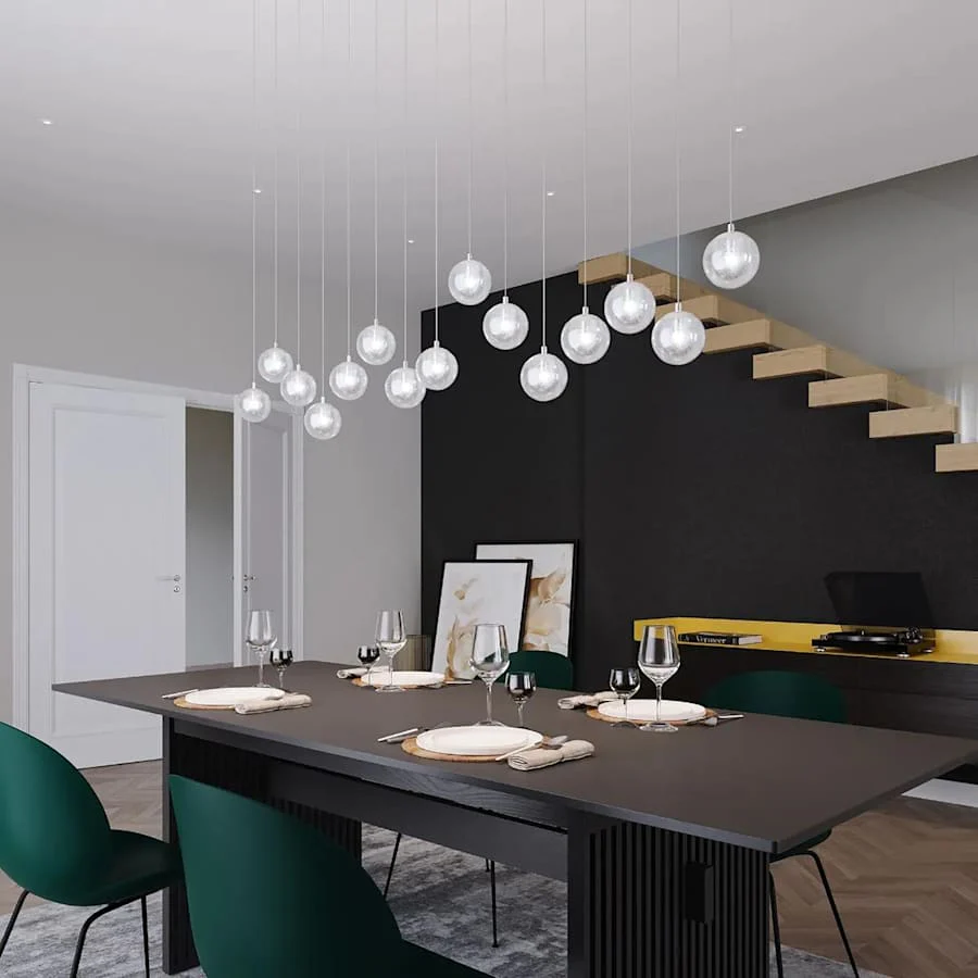 Sonneman Champagne Bubbles 6 Light 12" Wide LED Multi Light Pendant with Seeded Glass Shades - Image 3
