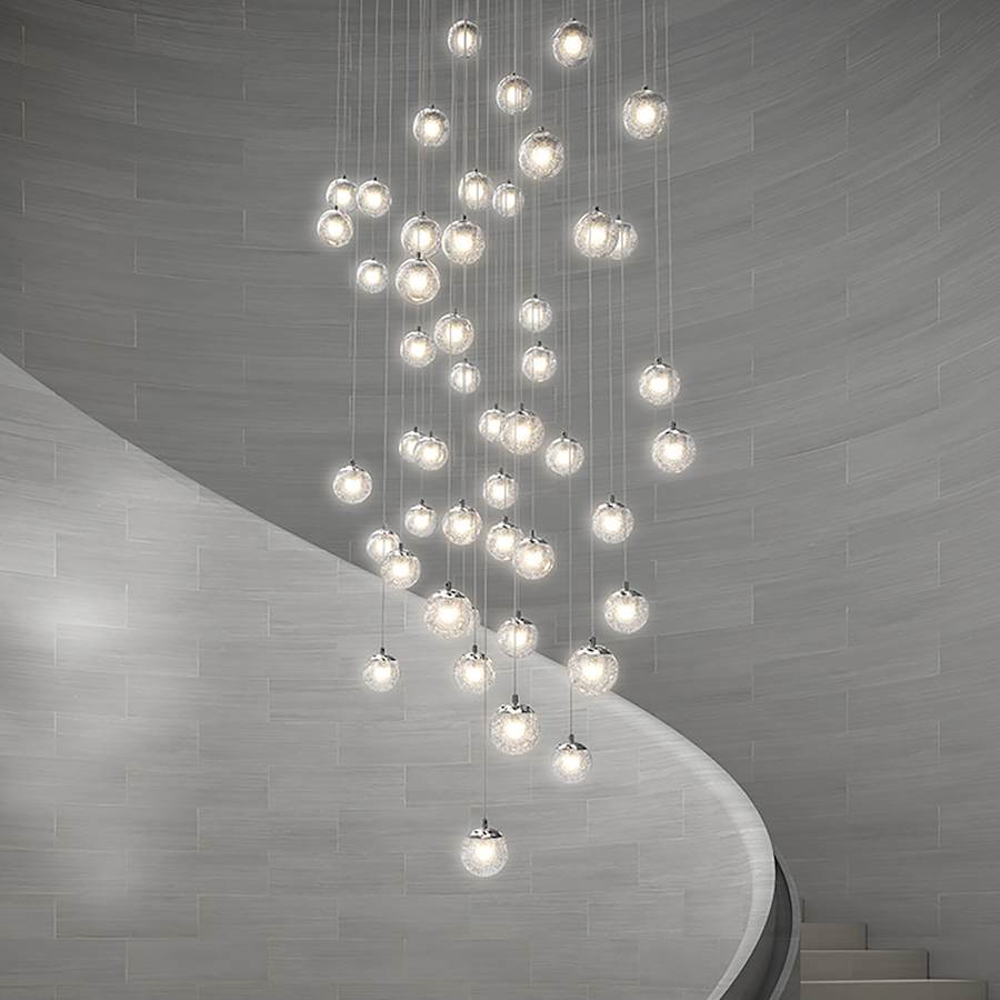 Sonneman Champagne Bubbles 24 Light 27-1/4" Wide LED Multi Light Pendant with Seeded Glass Shades - Image 3