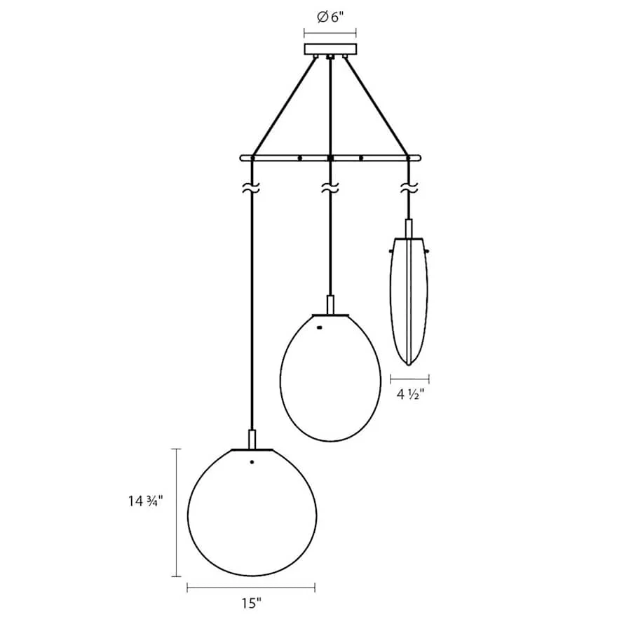 Sonneman Cantina 3 Light 36" Wide Full Sized Pendant - Image 2