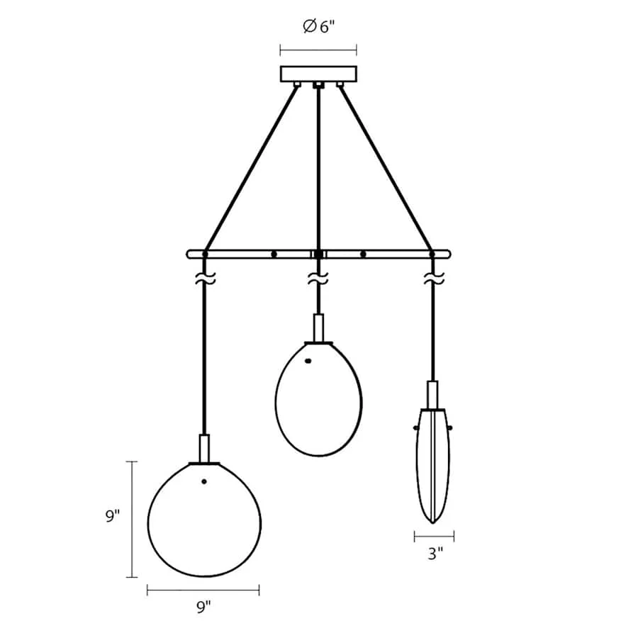 Sonneman Cantina 3 Light 30" Wide Full Sized Pendant - Image 3
