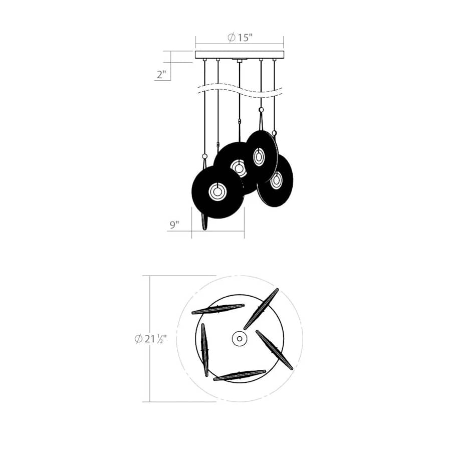Sonneman Meclisse 5 Light LED Pendant - Image 3