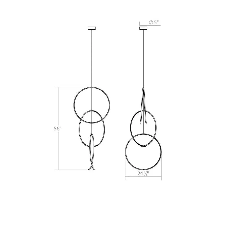 Sonneman Torc 3 Light 25" Wide LED Abstract Chandelier - Image 2