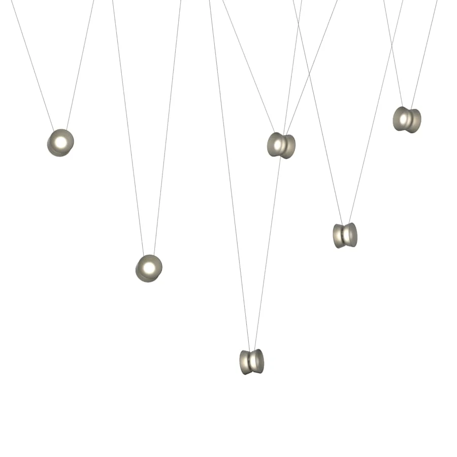 Sonneman Yo-Yo 156" Wide LED Multi Light Pendant with Smoke Glass Shades - Image 1
