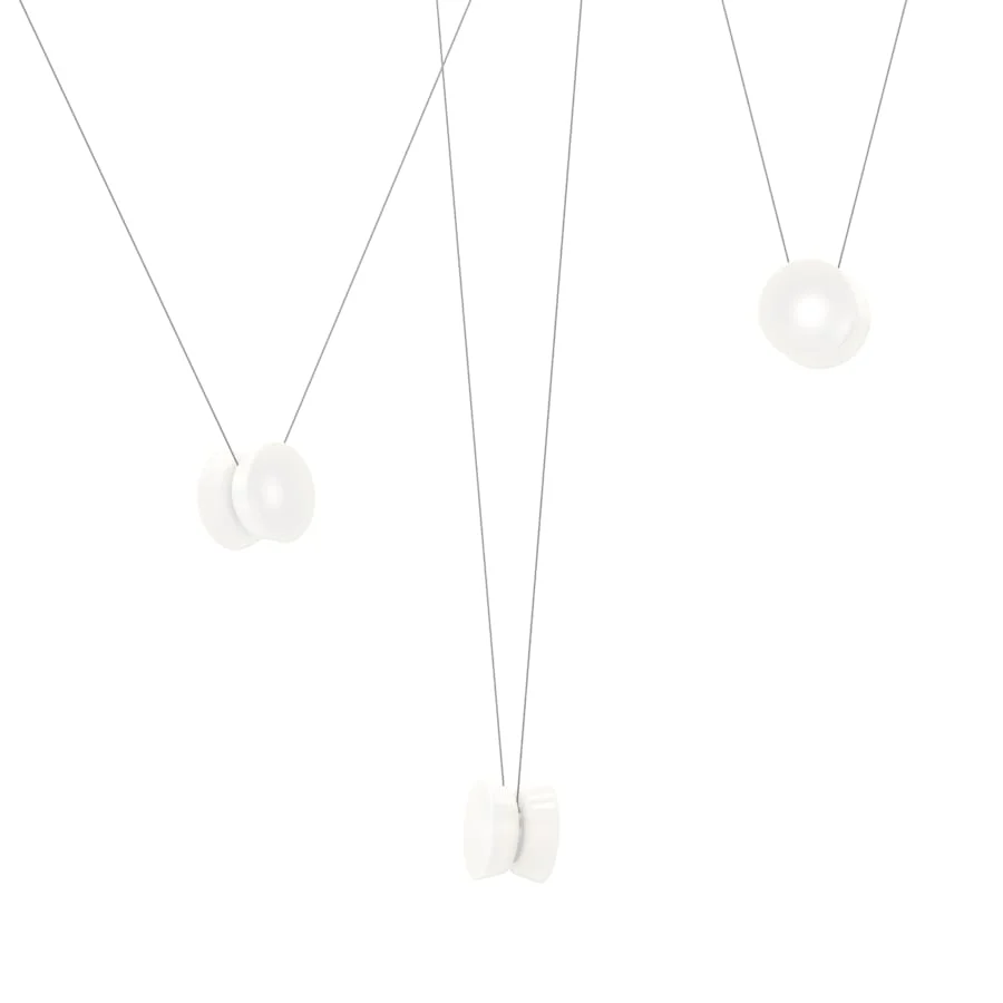 Sonneman Yo-Yo 79" Wide LED Multi Light Pendant with White Glass Shades - Image 1