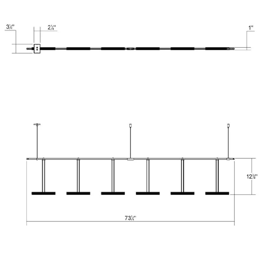 Sonneman Suspenders LED 2-Bar In-Line Linear Pendant - Image 3