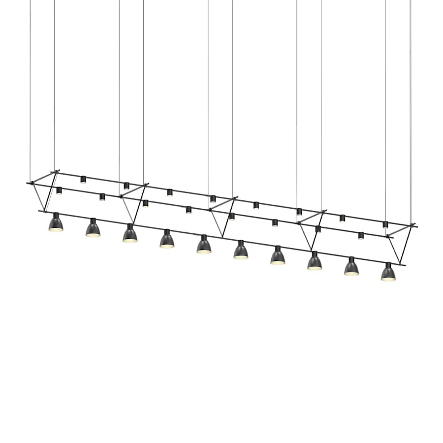 Sonneman Suspenders 10 Light 170" Wide LED Linear Chandelier - Image 1