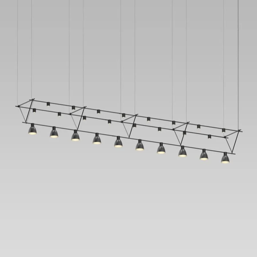 Sonneman Suspenders 10 Light 170" Wide LED Linear Chandelier - Image 3